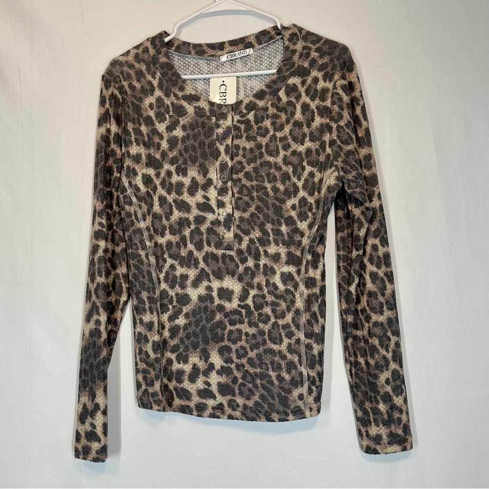 CDBrand Long Sleeve Heather Cheetah Print - Size XL - NWT